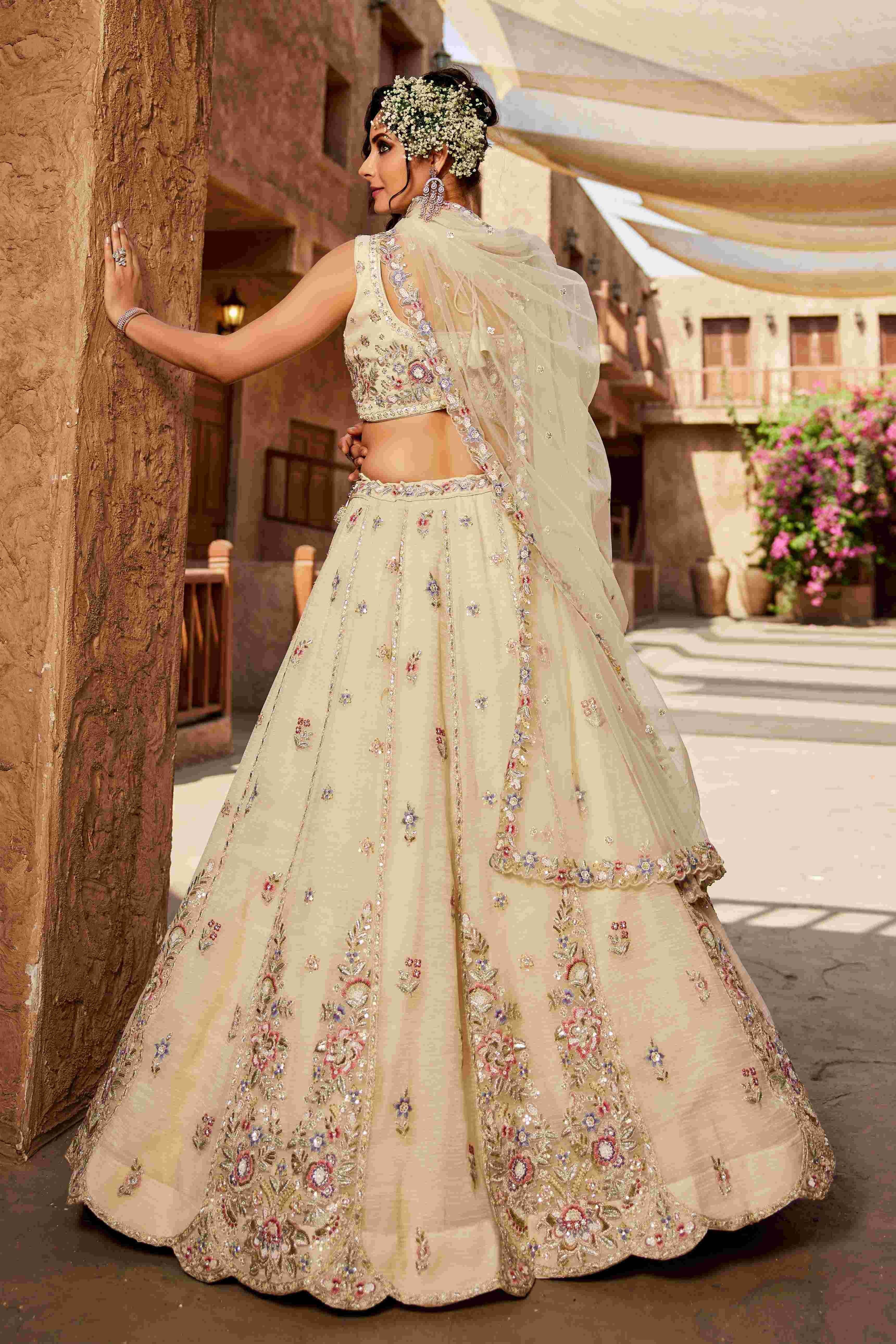 Tissue Designer Bridal Lehenga with Elegant Embroidery - MYLUXURY LANE ENTERPRISE